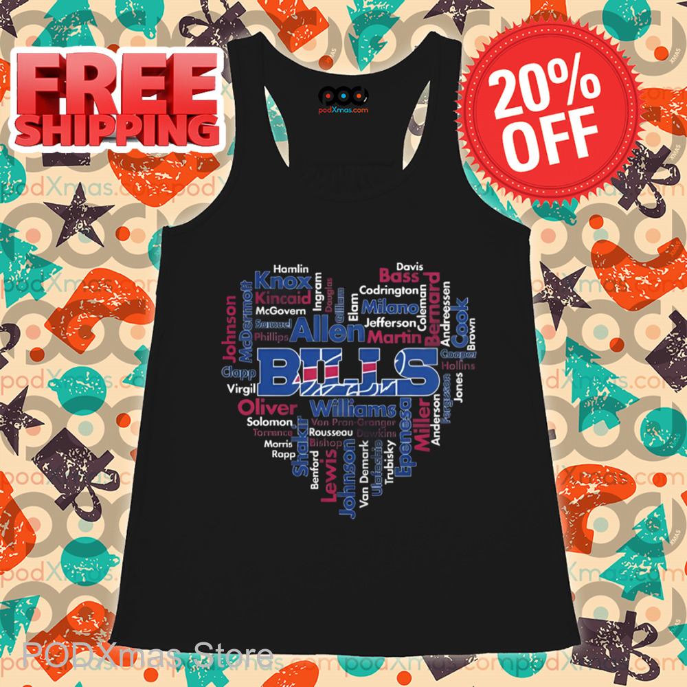 Heart Buffalo Bills Players Name Shirt