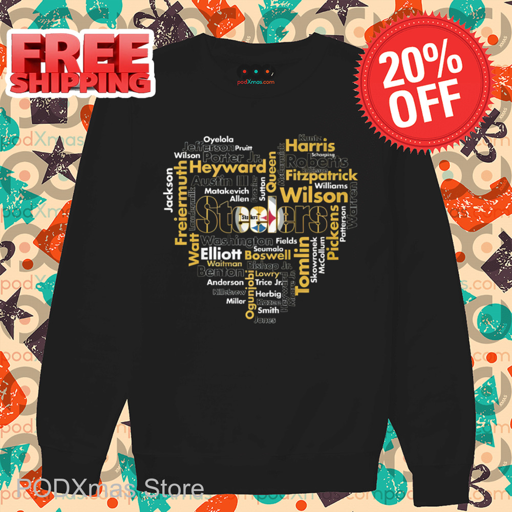 Heart Pittsburgh Steelers Players Name Shirt