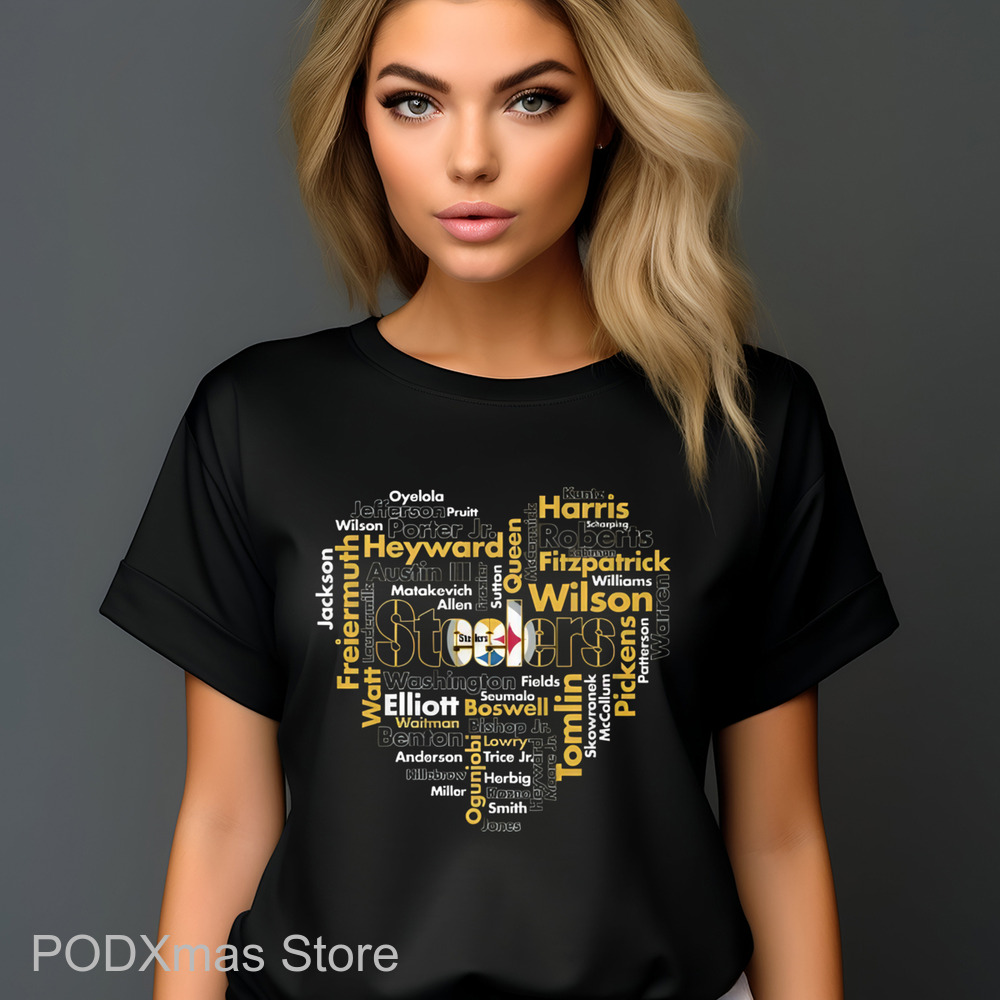 Heart Pittsburgh Steelers Players Name Shirt