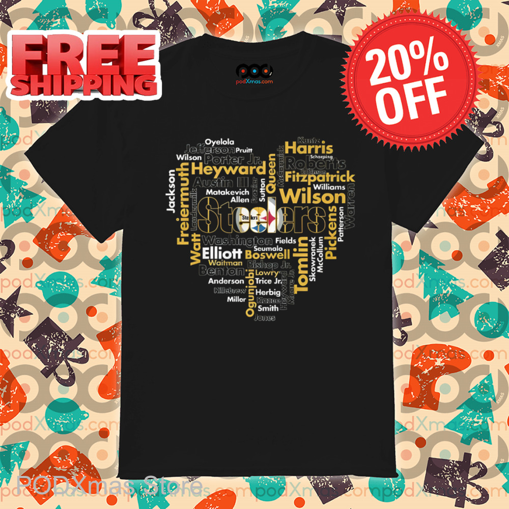 Heart Pittsburgh Steelers Players Name Shirt