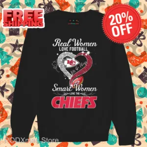 Heart Real Women Love Football Let's Go Chiefs Shirt