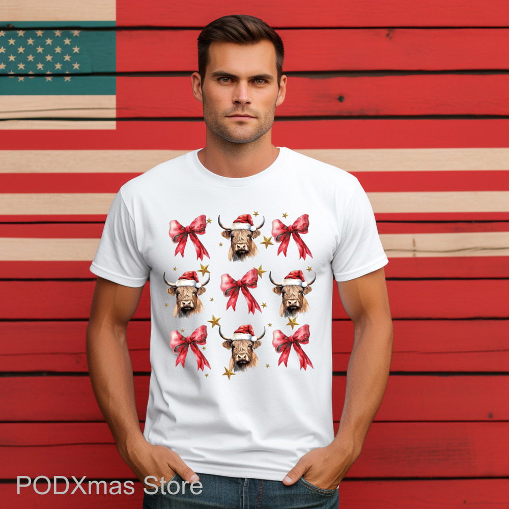 Heifer Bow Tie Santa Christmas 2024 Shirt