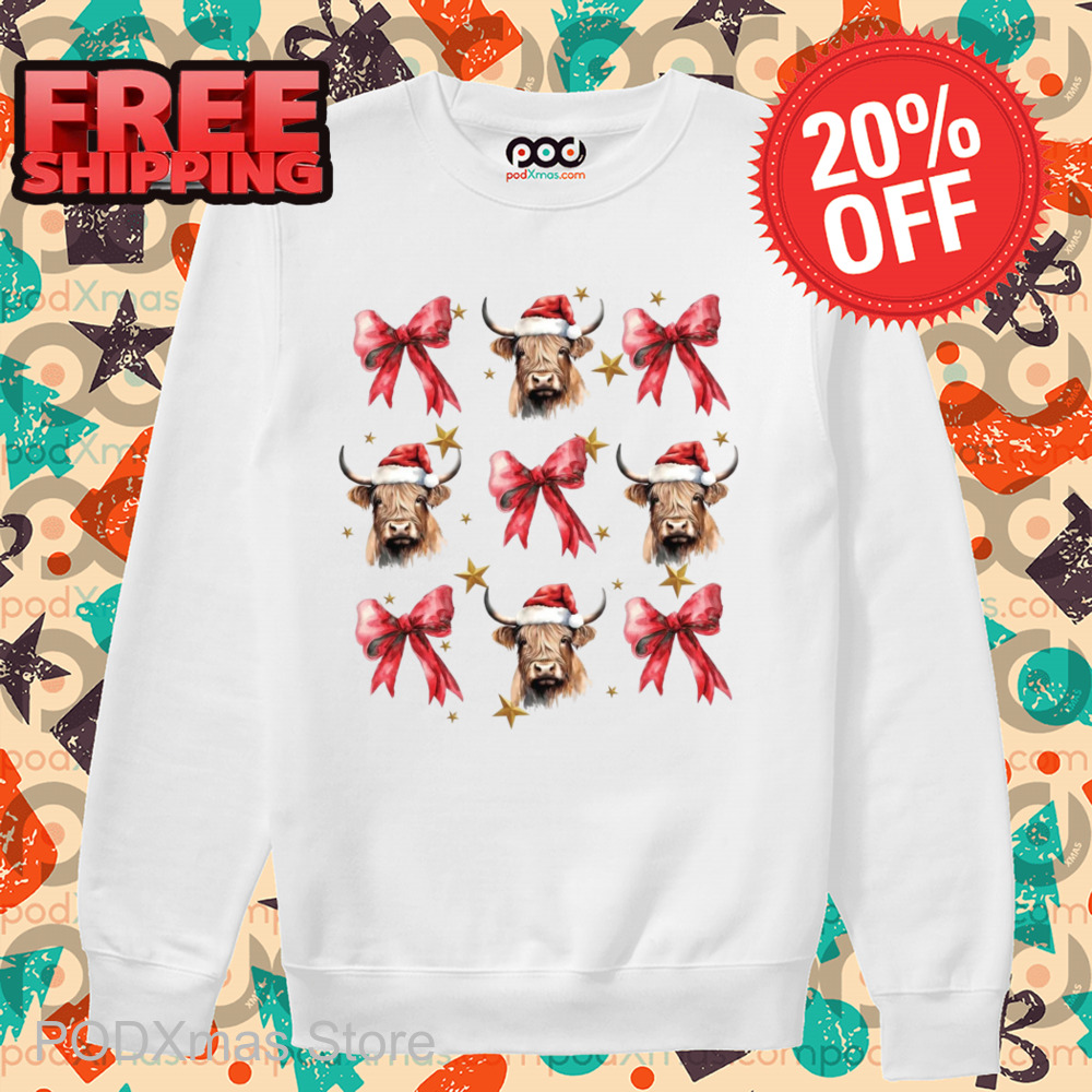 Heifer Bow Tie Santa Christmas 2024 Shirt