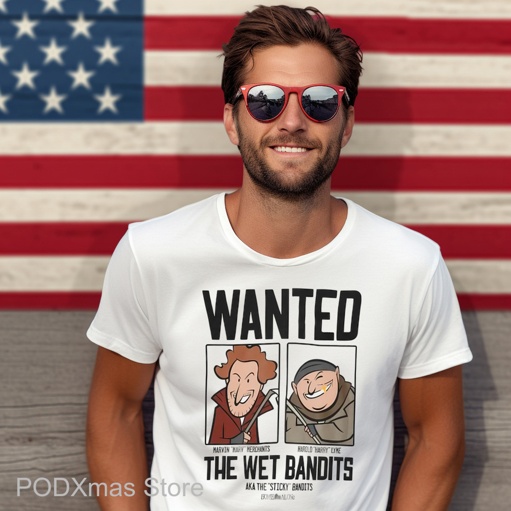 Home Alone Wanted The Wet Bandits Christmas Cartoon Shirt