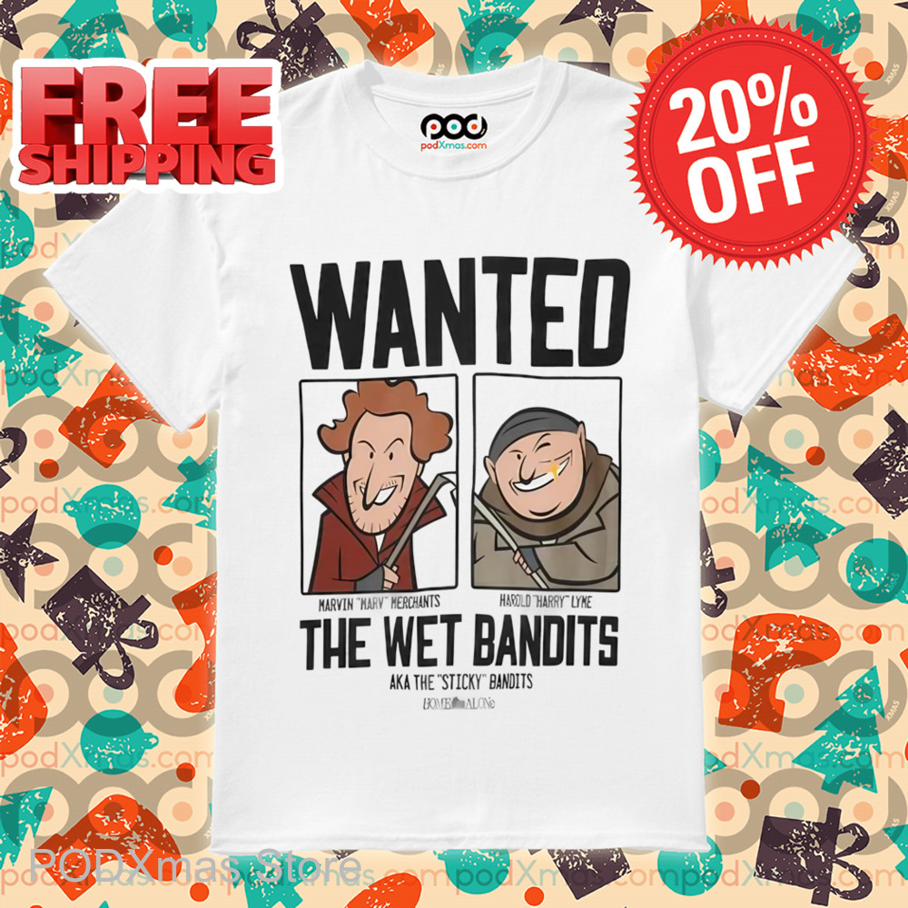 Home Alone Wanted The Wet Bandits Christmas Cartoon Shirt