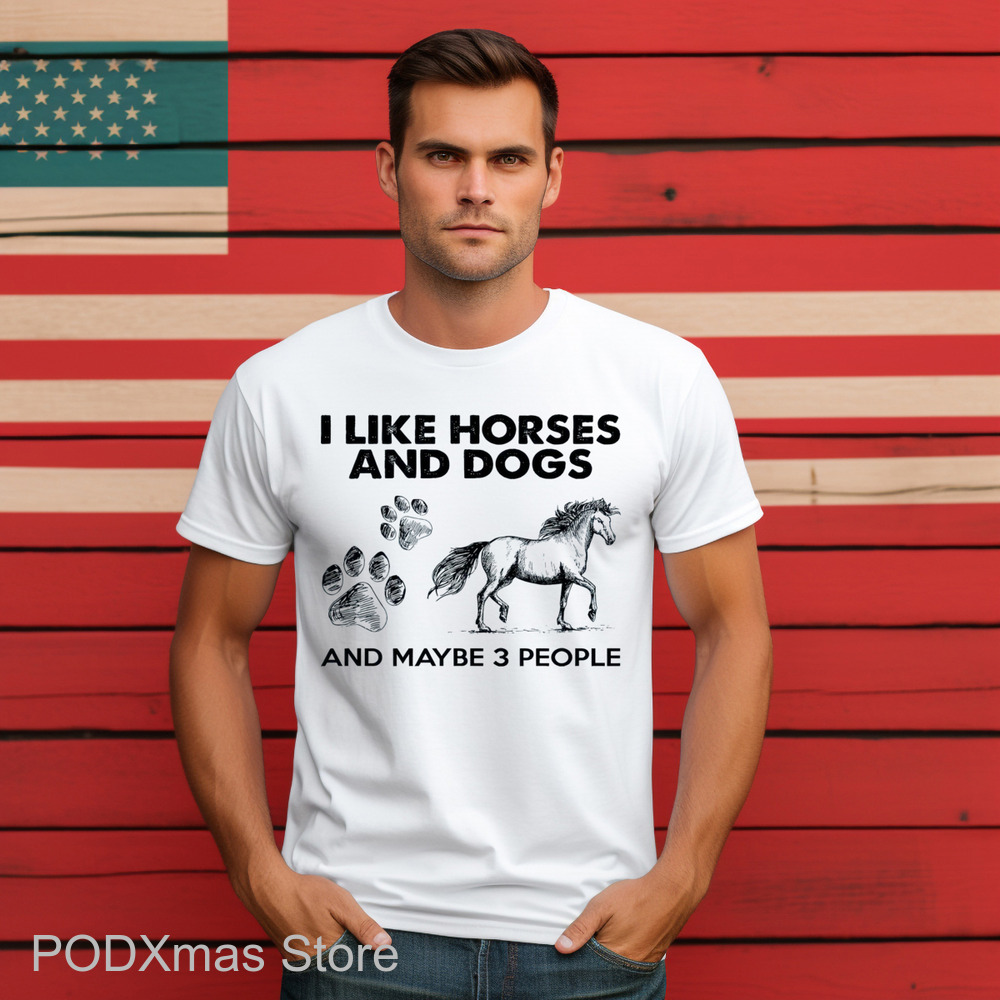I Like Horses And Dogs And Maybe 3 People Vintage Shirt