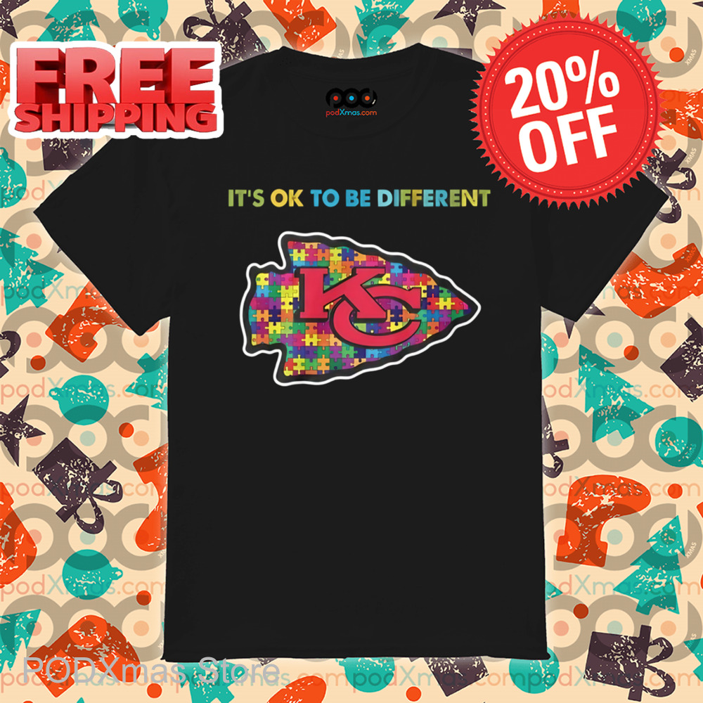 Kansas City Chiefs Autism It's Ok To Be Different Shirt