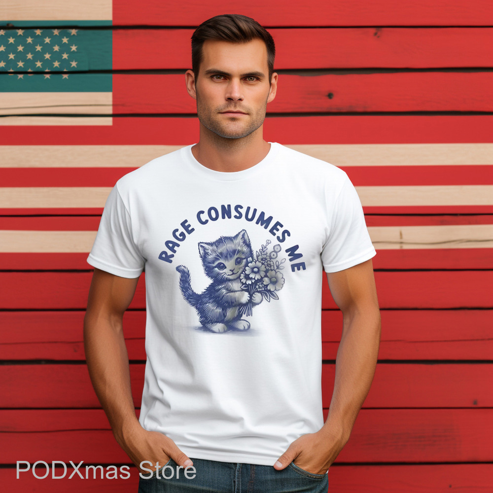 Kitty Floral Rage Consumes Me Shirt