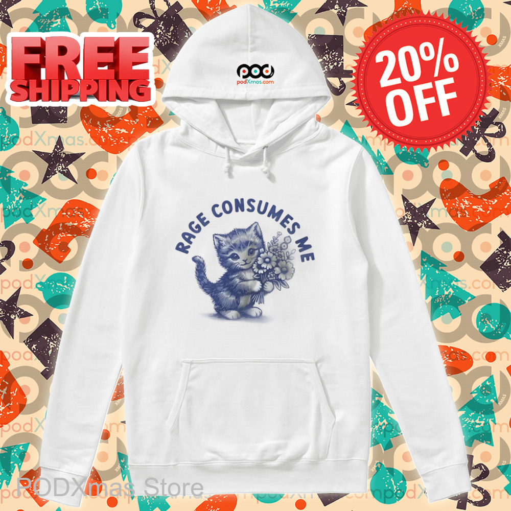 Kitty Floral Rage Consumes Me Shirt