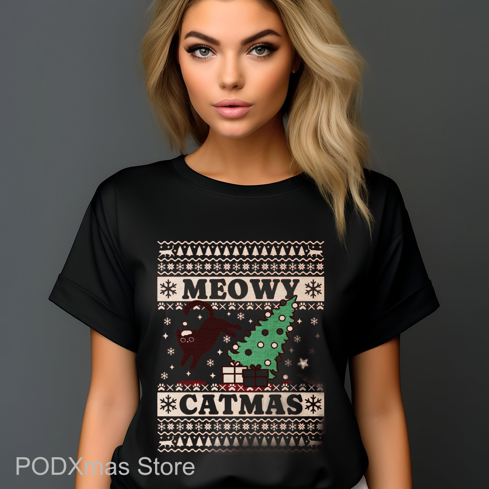 Meowy Catmas Ugly Christmas 2024 Shirt