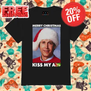 Merry Christmas Kiss My Ass Clark Griswold Shirt-enhance-faceai