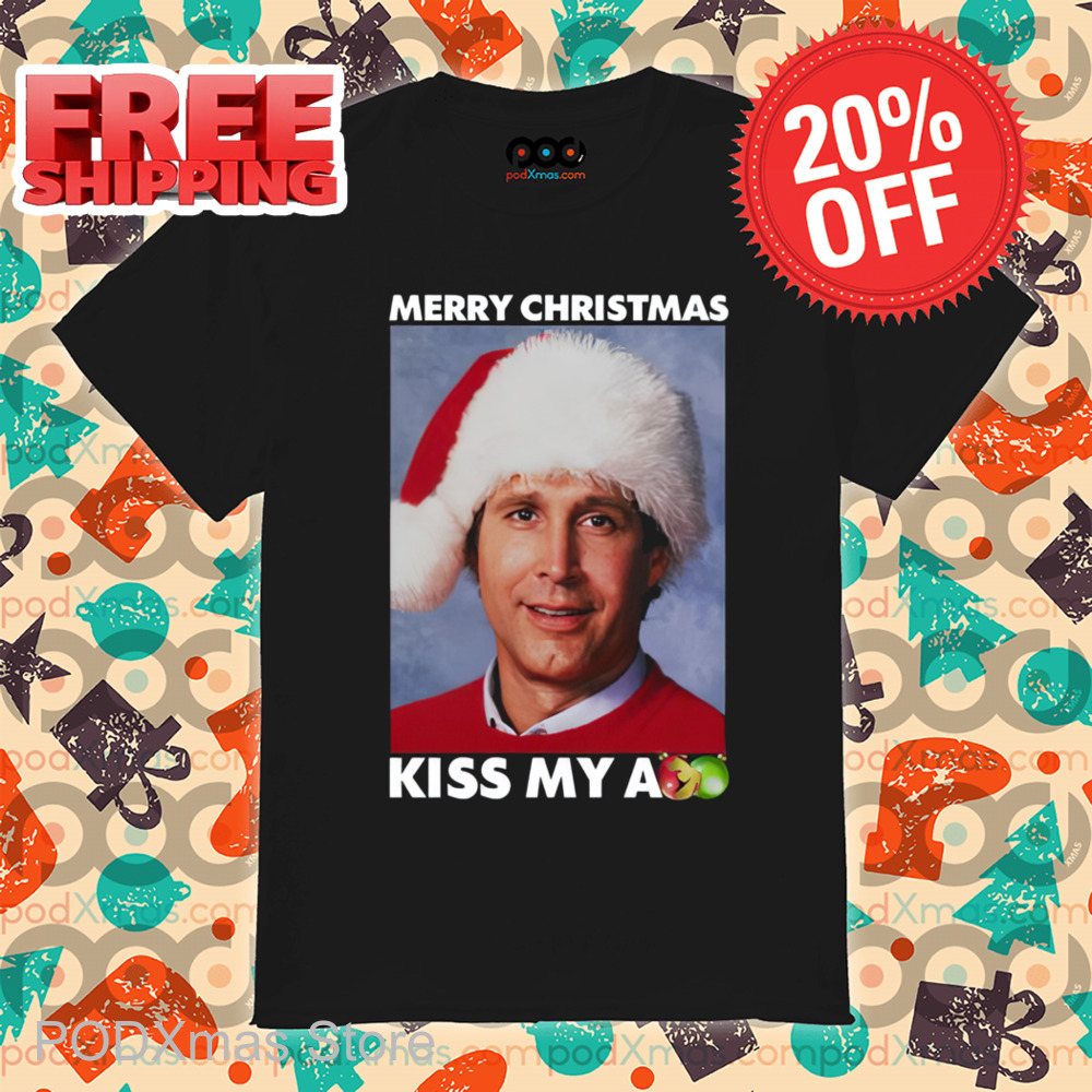 Merry Christmas Kiss My Ass Clark Griswold Shirt-enhance-faceai