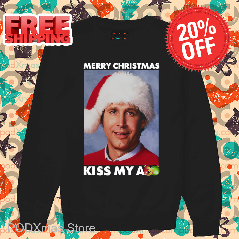 Merry Christmas Kiss My Ass Clark Griswold Shirt-enhance-faceai
