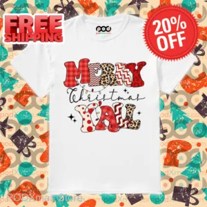 Merry Christmas Y'all Leopard Retro 2024 Shirt