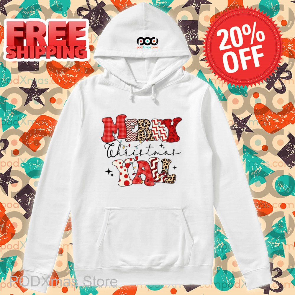 Merry Christmas Y'all Leopard Retro 2024 Shirt