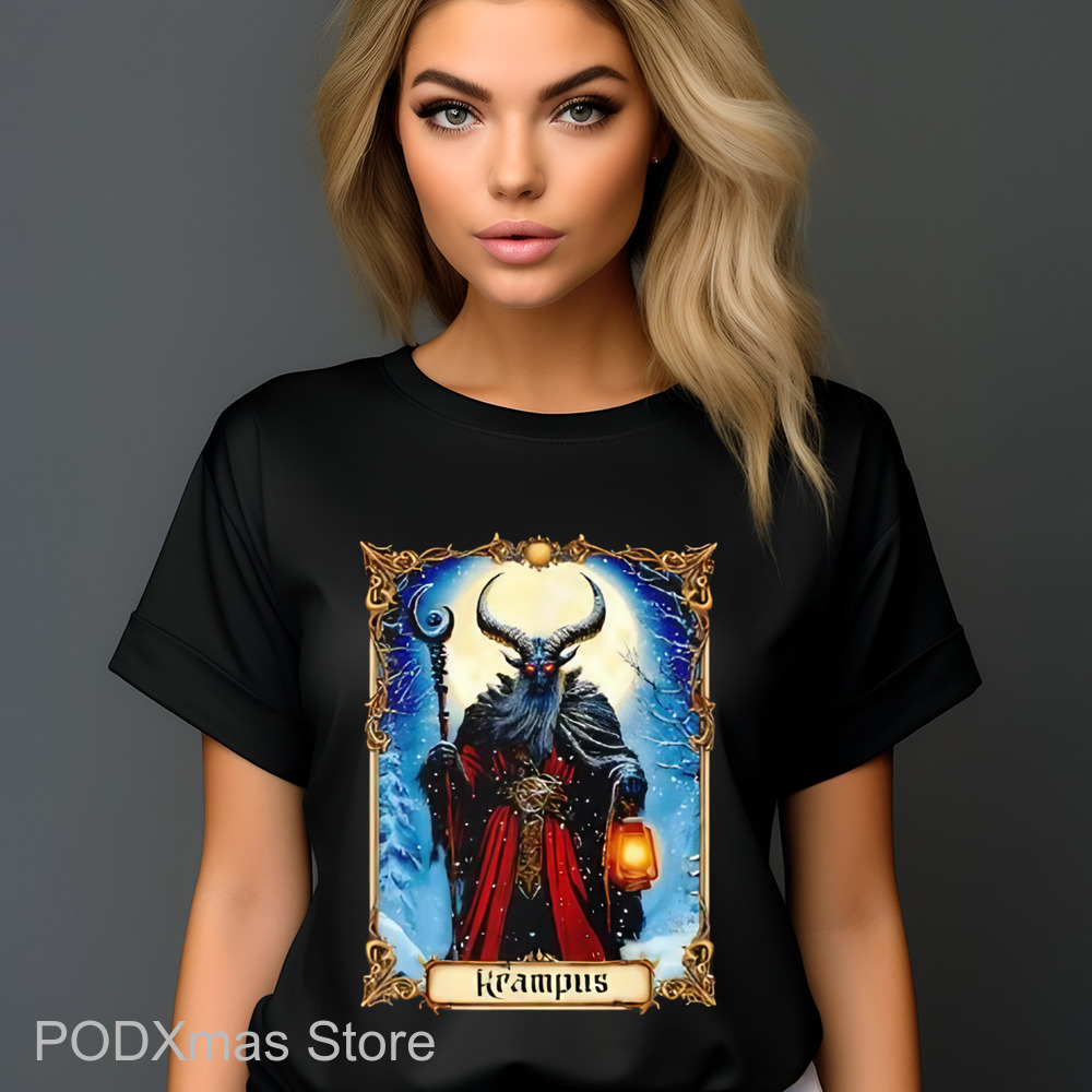 Merry Krampus Tarot Card Christmas Shirt