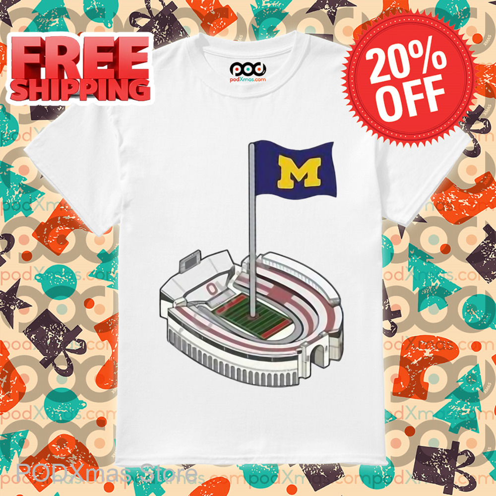 Michigan Wolverines Flag Stadium Shirt