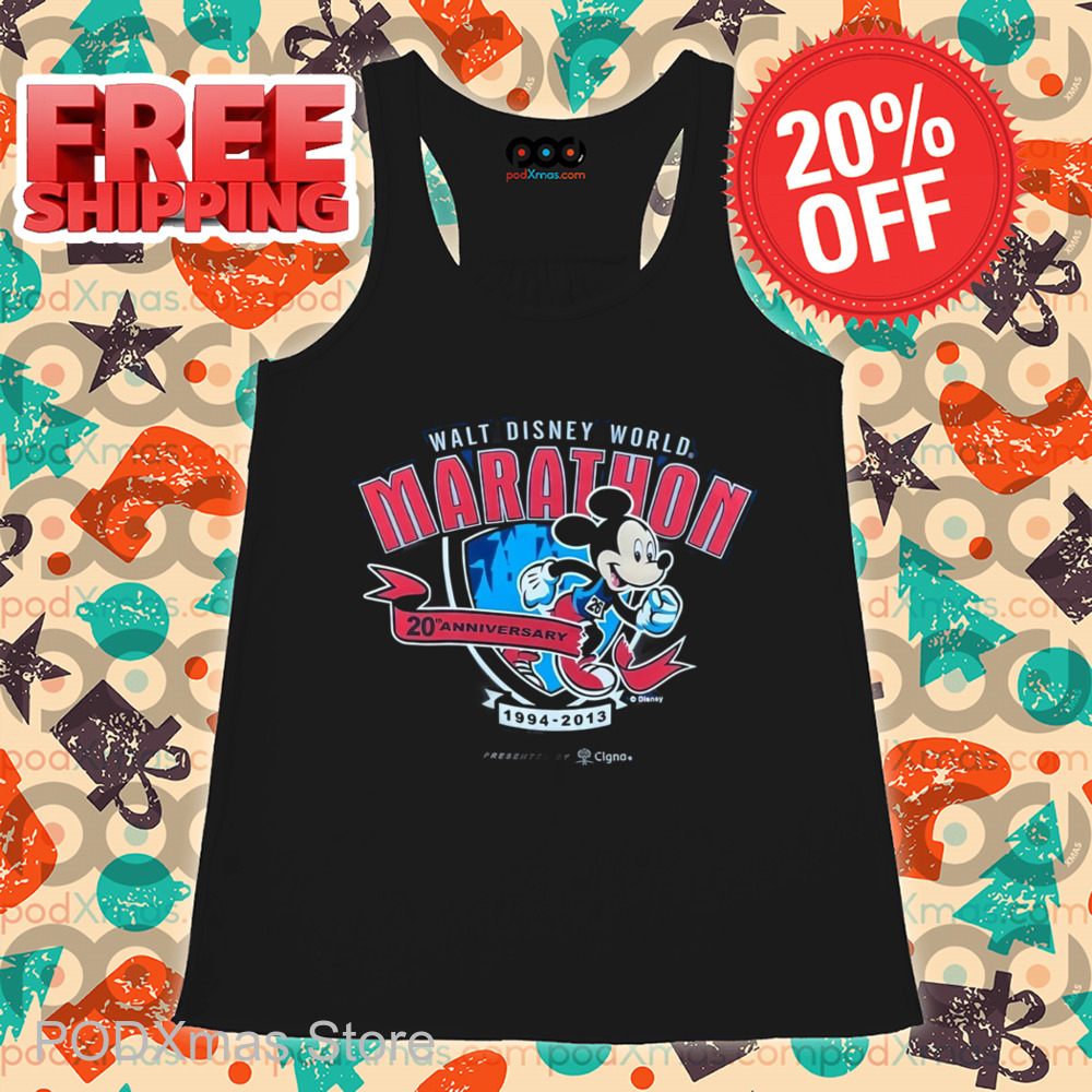 Mickey Mouse Walt Disney World Marathon 20th Anniversary Shirt