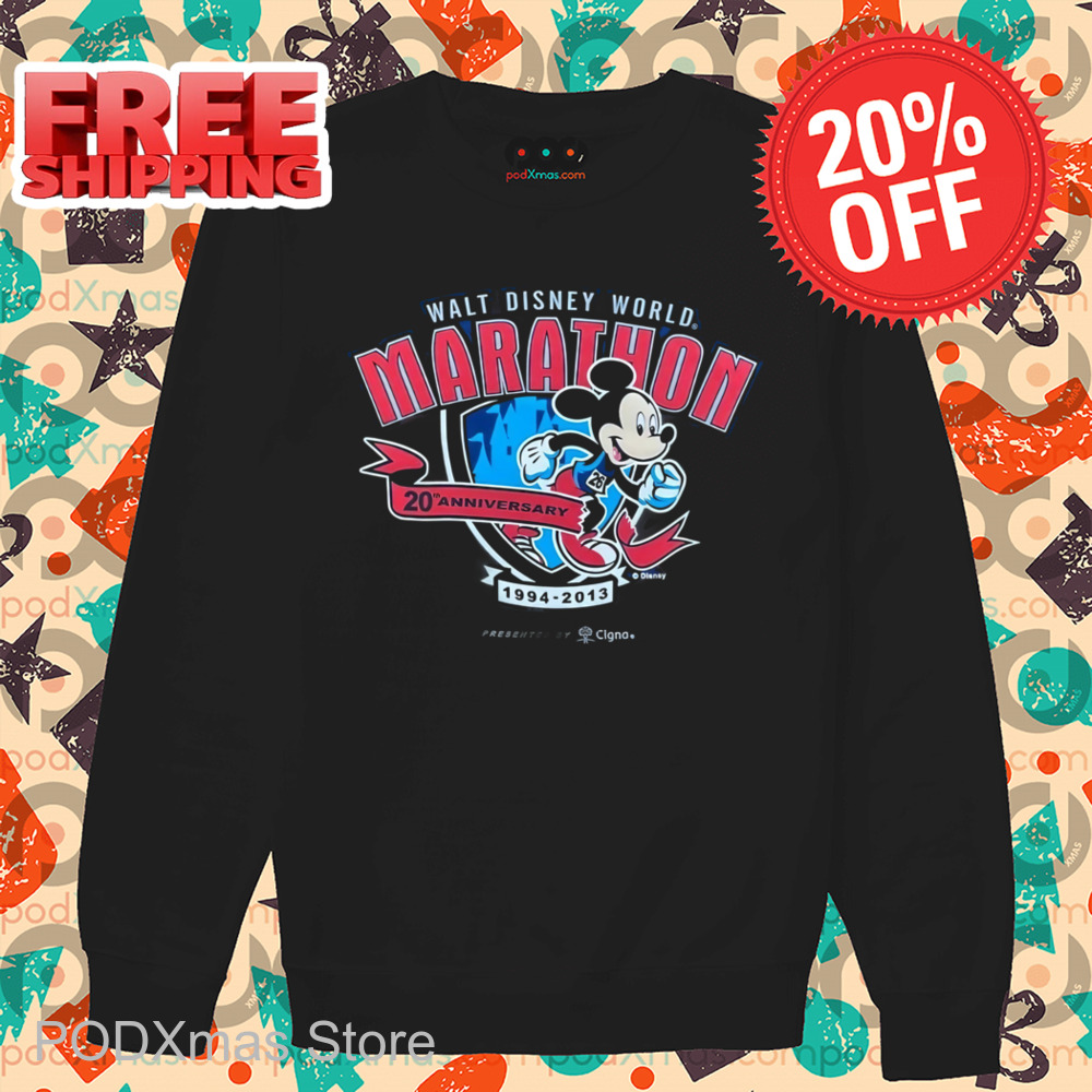 Mickey Mouse Walt Disney World Marathon 20th Anniversary Shirt