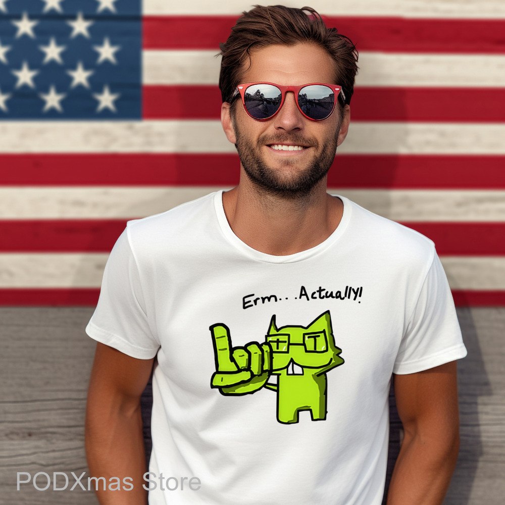 Nerd Cat Erm Actually Shirt