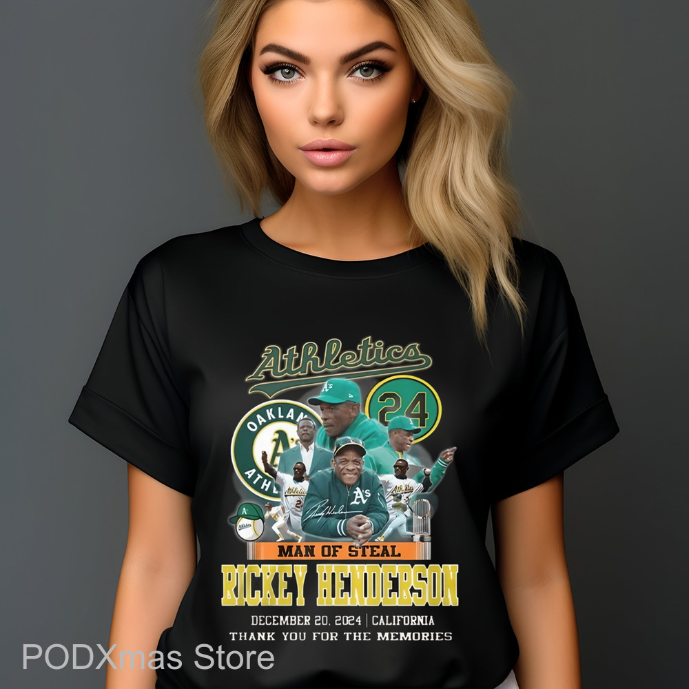 Oakland Athletics Rickey Henderson Man Of Steal Thank You For The Memories Shirt