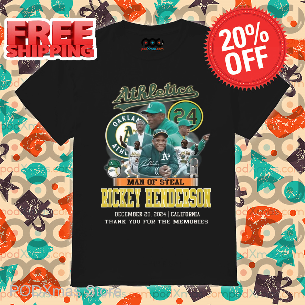 Oakland Athletics Rickey Henderson Man Of Steal Thank You For The Memories Shirt