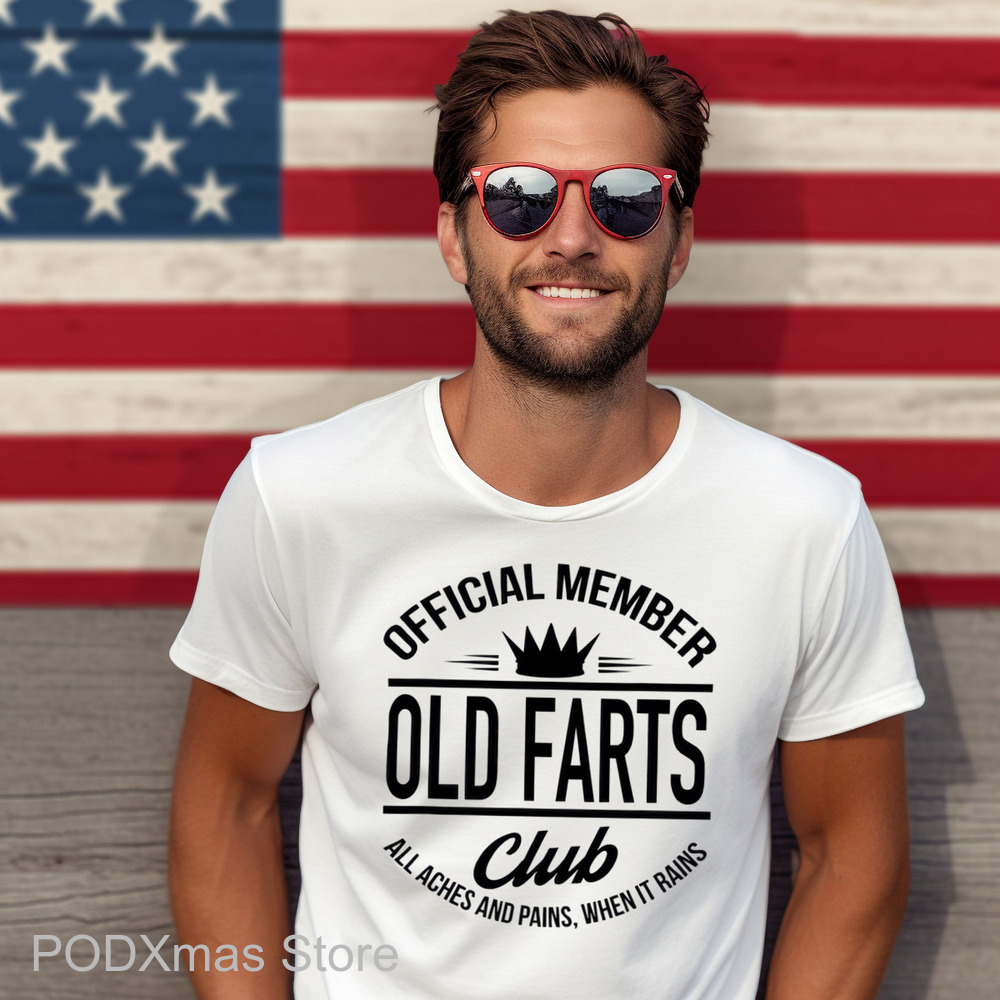 Official Member Old Farts Club All Aches And Pains When It Rains Shirt