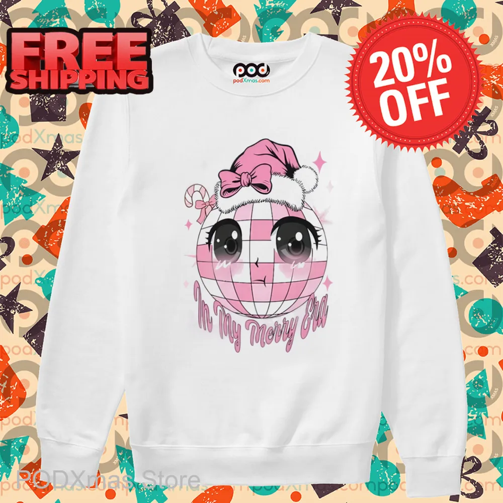 Pink Cute Disco Ball In My Merry Era 2024 Shirt
