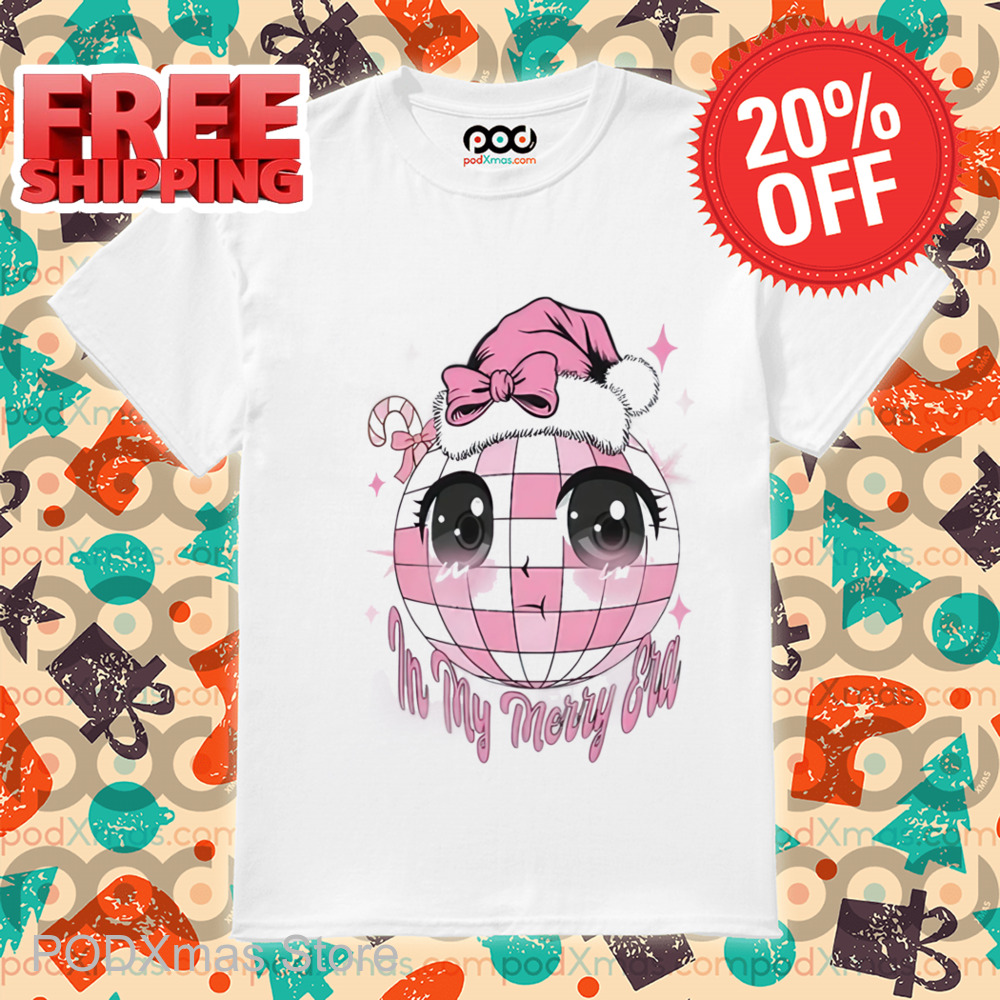 Pink Cute Disco Ball In My Merry Era 2024 Shirt