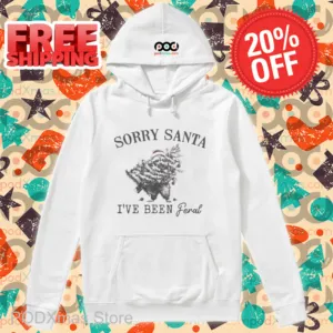 Raccoon Sorry Santa I've Been Feral Christmas Shirt