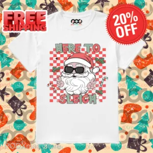 Santa Here To Sleigh Retro 2024 Shirt