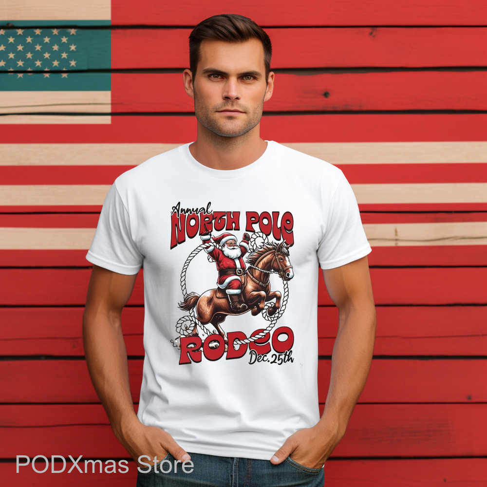 Santa Riding Horse Annual North Pole Rode Christmas 2024 Shirt