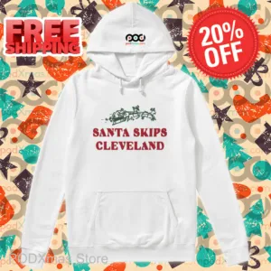 Santa Skips Cleveland Christmas 2024 Shirt