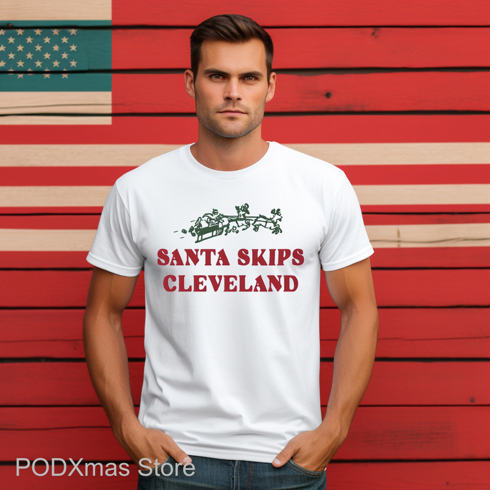 Santa Skips Cleveland Christmas 2024 Shirt