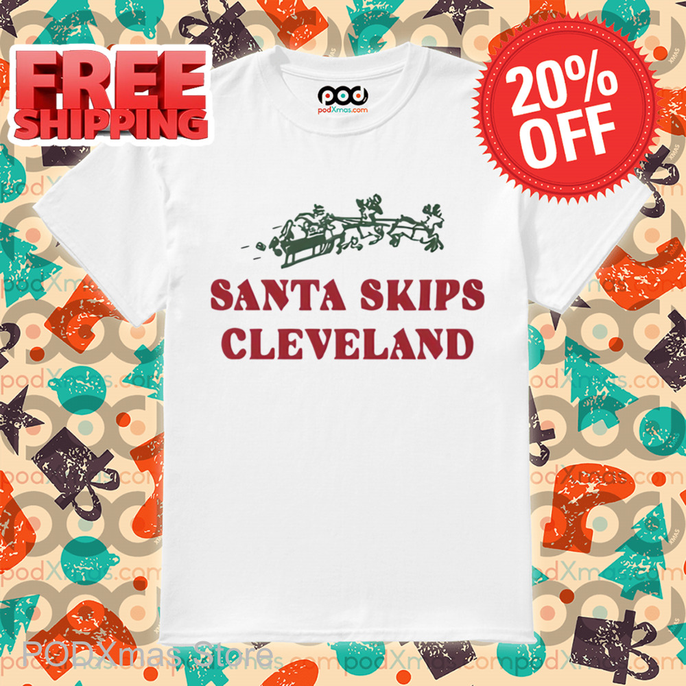Santa Skips Cleveland Christmas 2024 Shirt