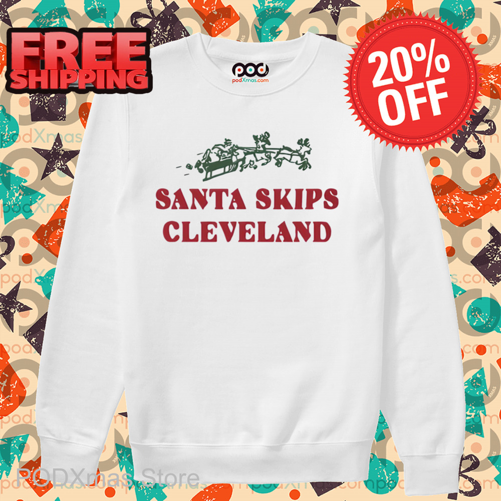 Santa Skips Cleveland Christmas 2024 Shirt