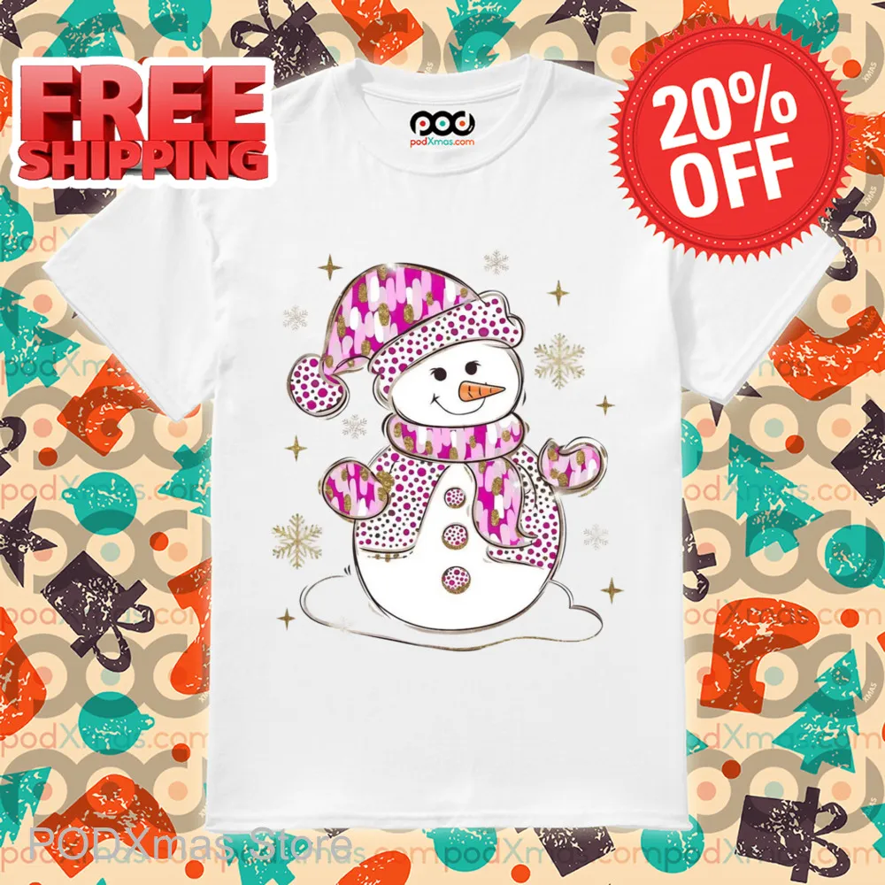 Snowman Glitter Polka Dots Shirt