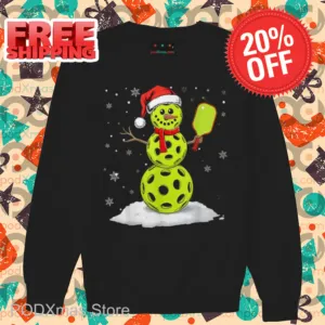 Snowman Pickle Ball Christmas 2024 Shirt