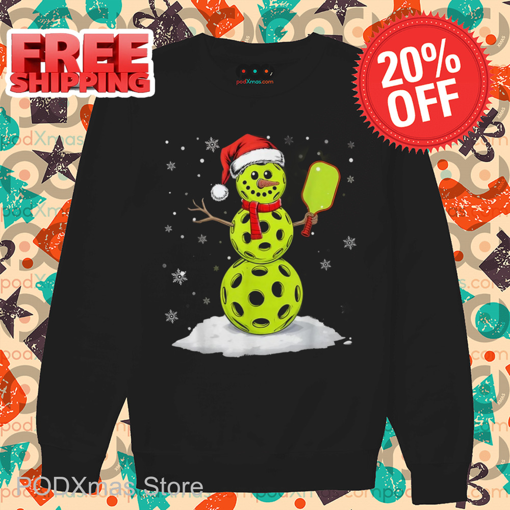 Snowman Pickle Ball Christmas 2024 Shirt