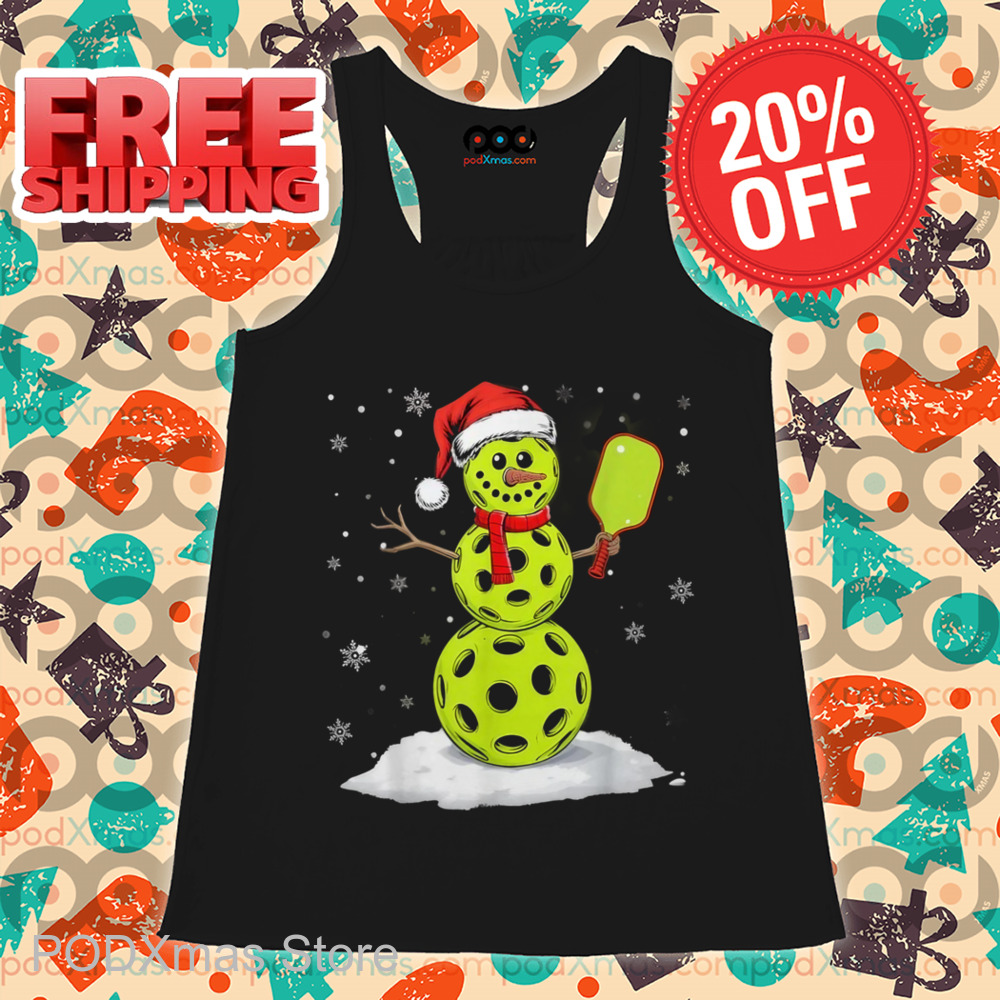 Snowman Pickle Ball Christmas 2024 Shirt