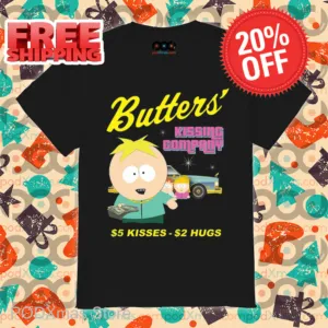 South Park Butters Kissing Company 5 Bucks Kisses 2 Bucks Hugs Shirt