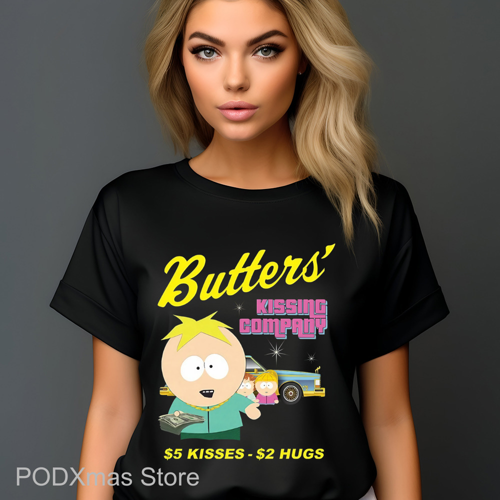 South Park Butters Kissing Company 5 Bucks Kisses 2 Bucks Hugs Shirt