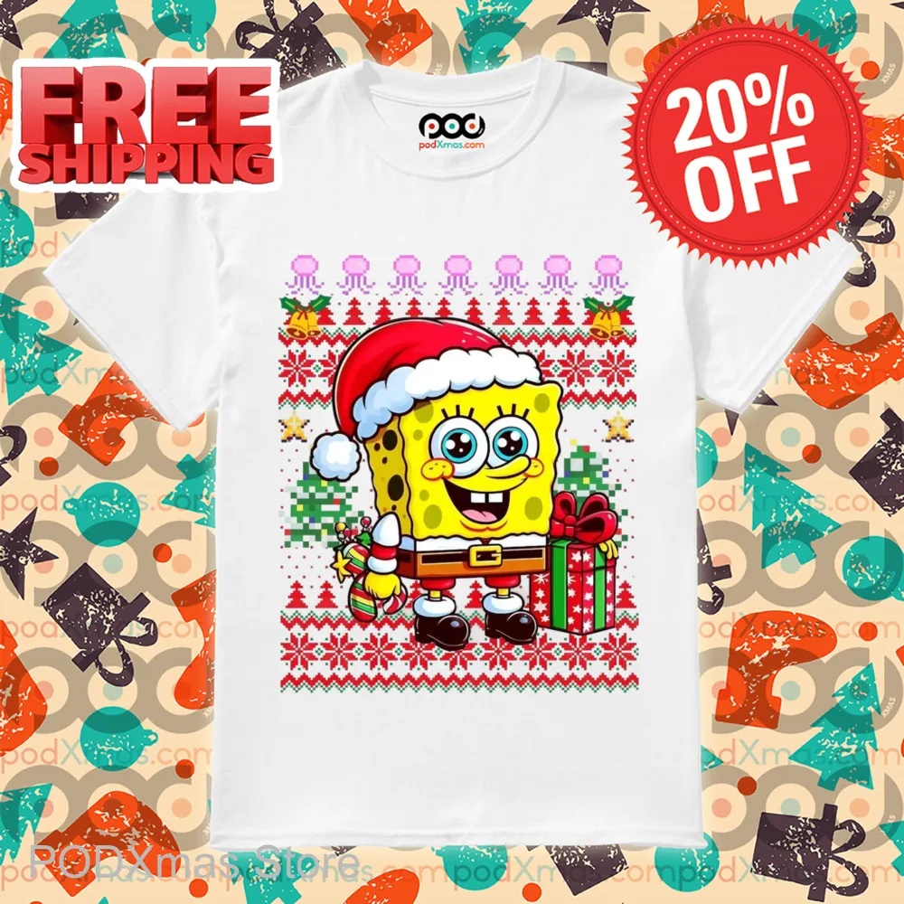 SpongeBob Smile Santa Ugly Christmas 2024 Shirt