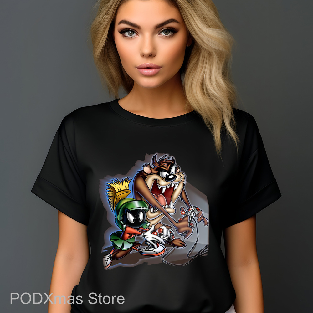 Taz Play Video Game With Marvin the Martian Shirt