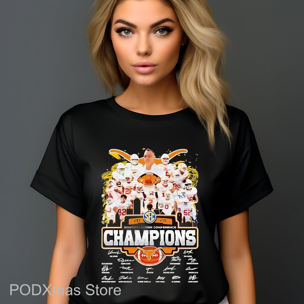 Texas Longhorns Southeastern Conference Champions 2024 Player Signature Shirt