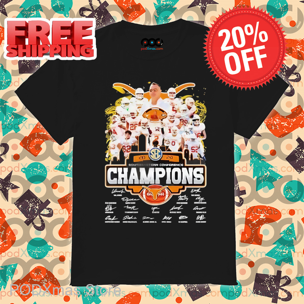Texas Longhorns Southeastern Conference Champions 2024 Player Signature Shirt