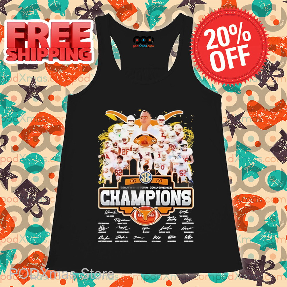 Texas Longhorns Southeastern Conference Champions 2024 Player Signature Shirt