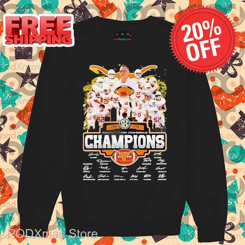 Texas Longhorns Southeastern Conference Champions 2024 Player Signature Shirt