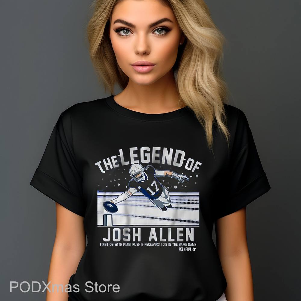 The Legend Of Josh Allen First 08 With Pass Rush And Receiving To's In The Same Game Shirt