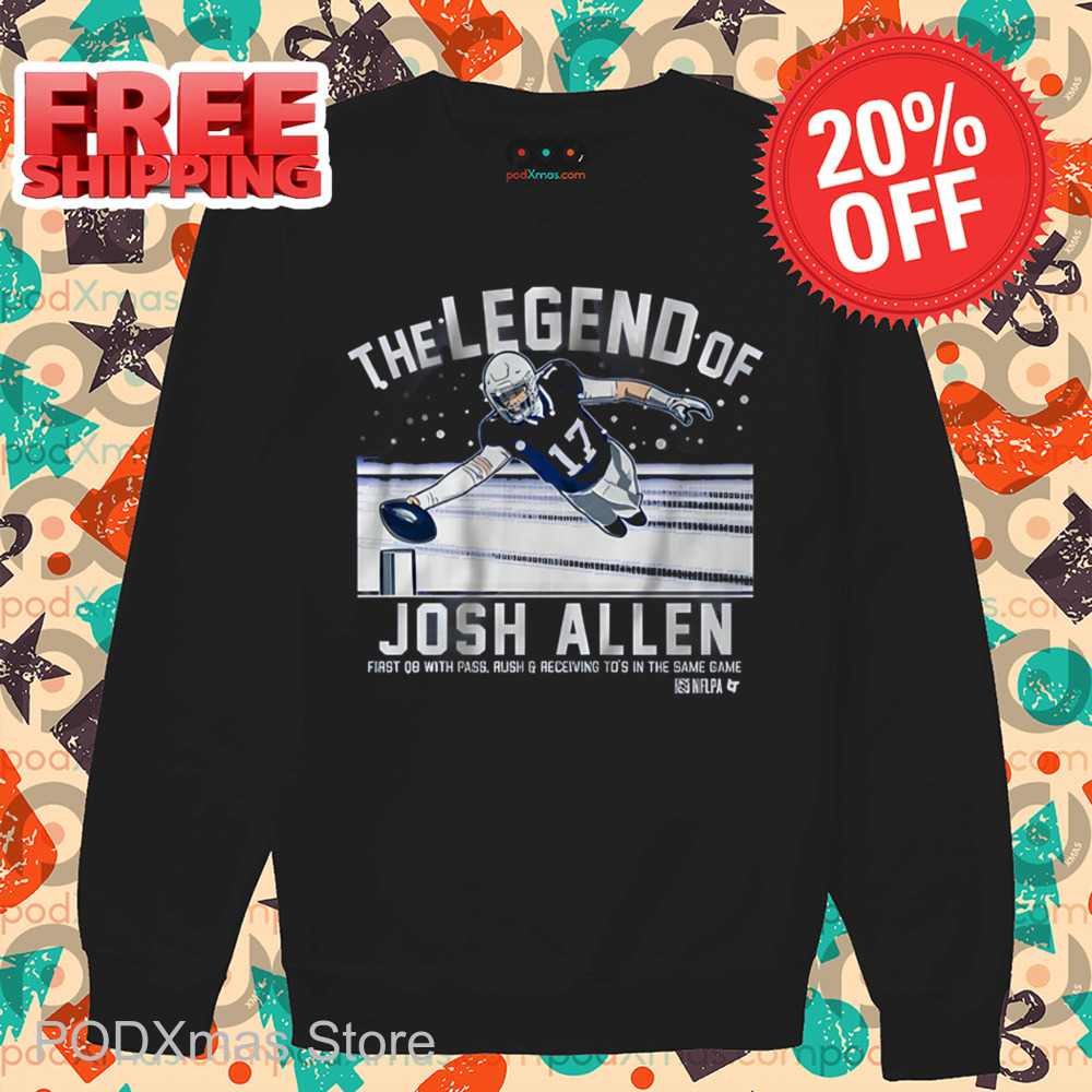 The Legend Of Josh Allen First 08 With Pass Rush And Receiving To's In The Same Game Shirt
